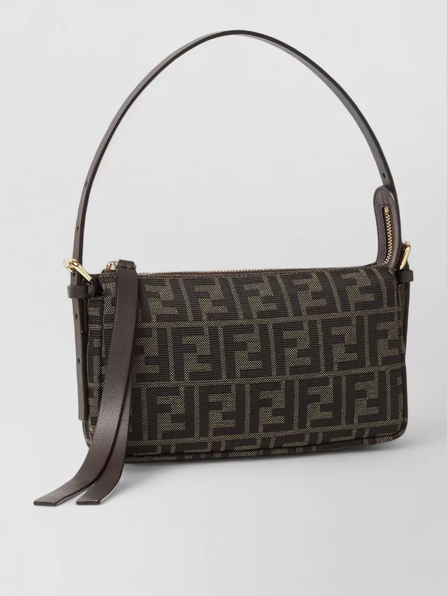 Fendi Baguette Small Jacquard Shoulder Bag