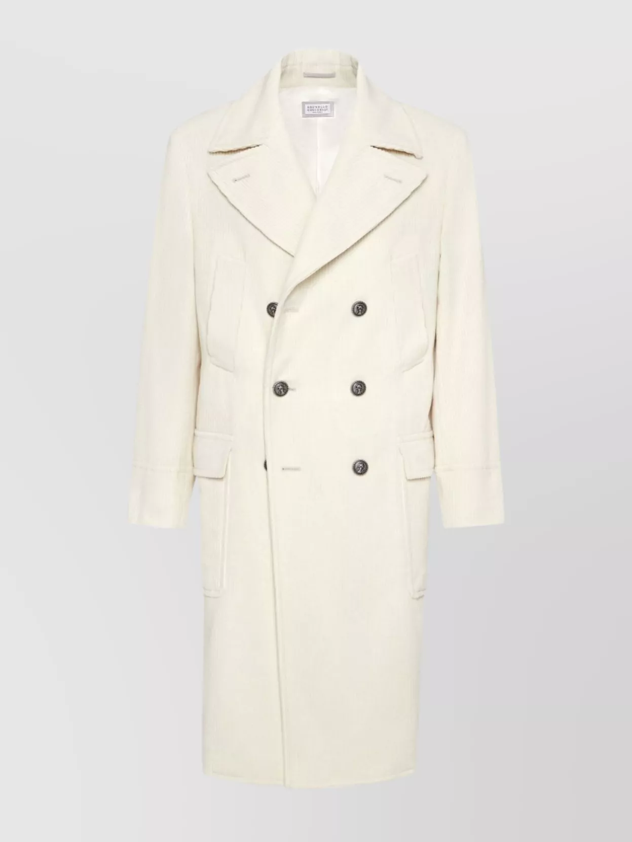 Brunello Cucinelli One-and-a-half-breasted Coat In Neutral