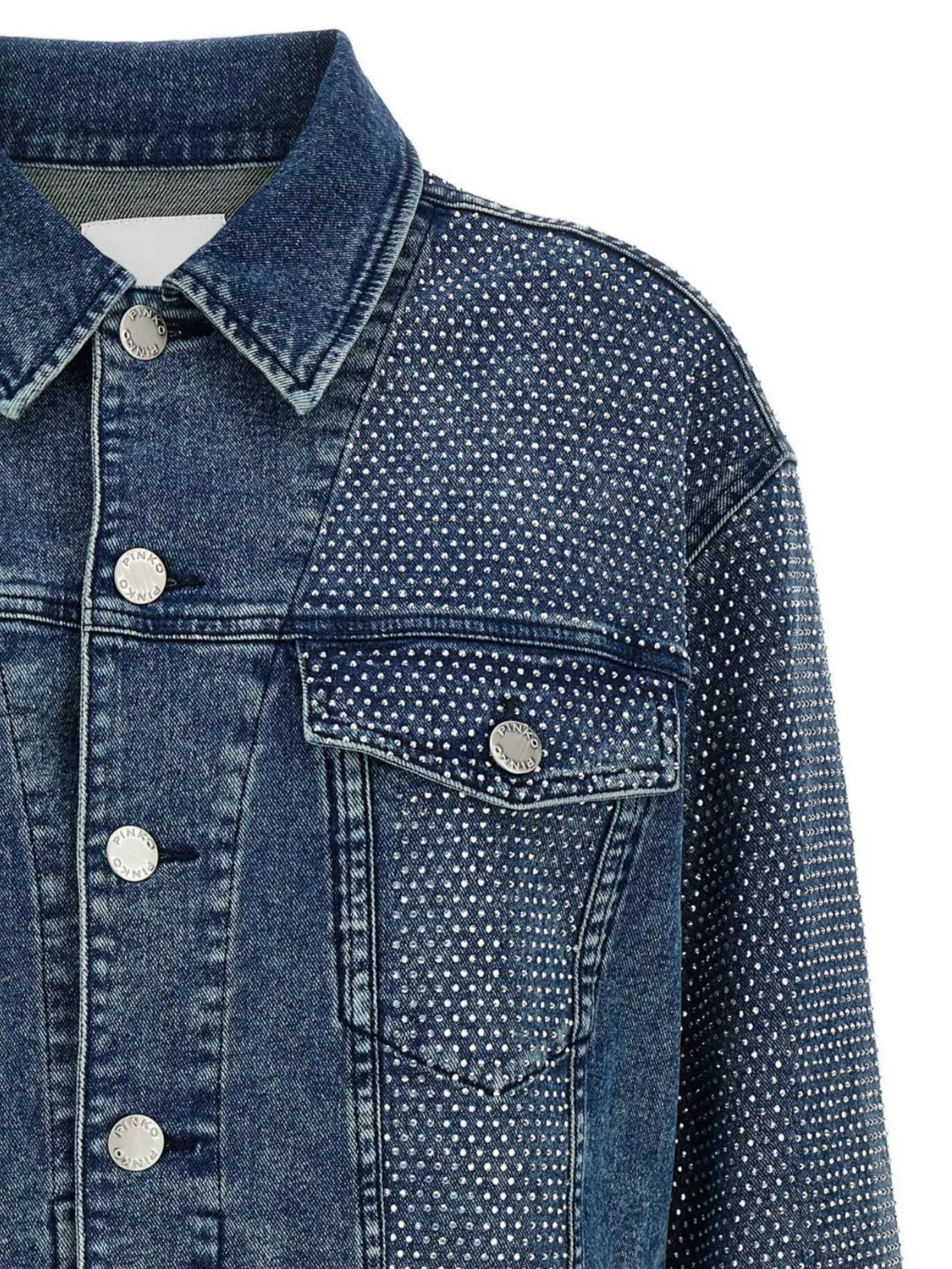 Shop Pinko 'studded Detail' Denim Jacket