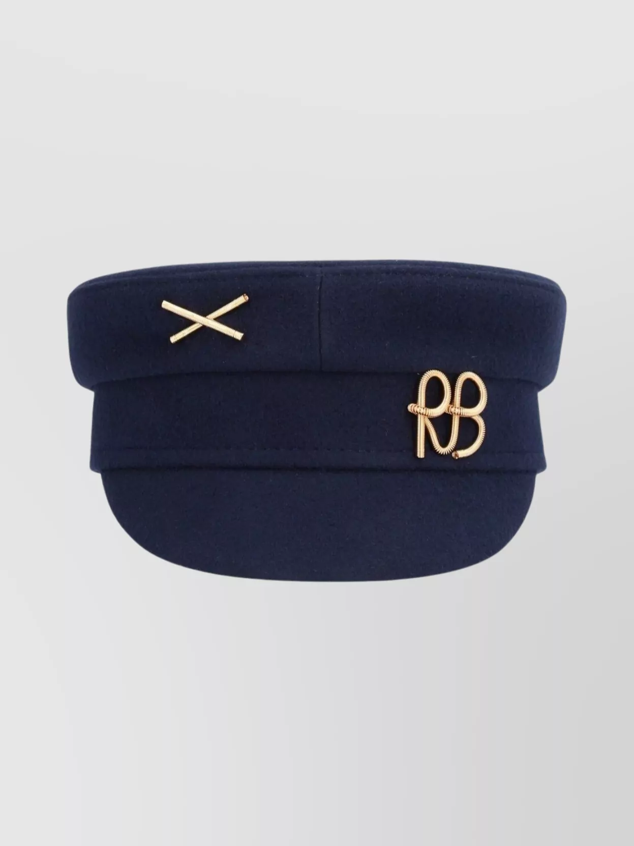 Ruslan Baginskiy Flat Top Hat Featuring Short Brim And Gold-tone Embellishments