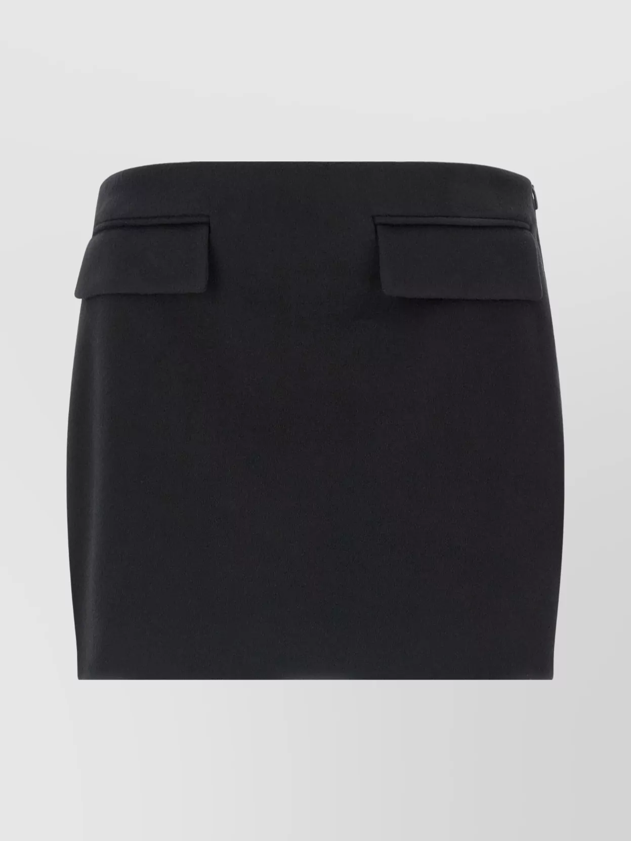 Ferragamo Cashmere Wool Skirt With Pockets And Darts In Black