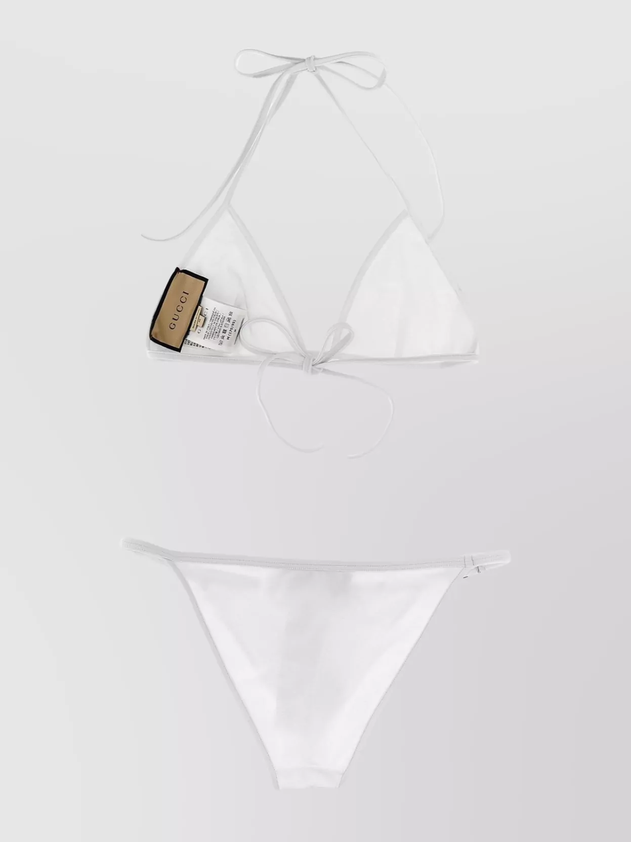 Gucci Sheer Fabric Triangle Top Bikini In White