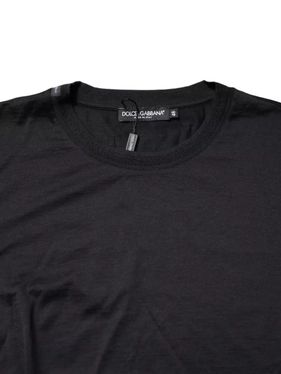 Dolce&Gabbana Silk Crew Neck Long-Sleeve T-Shirt