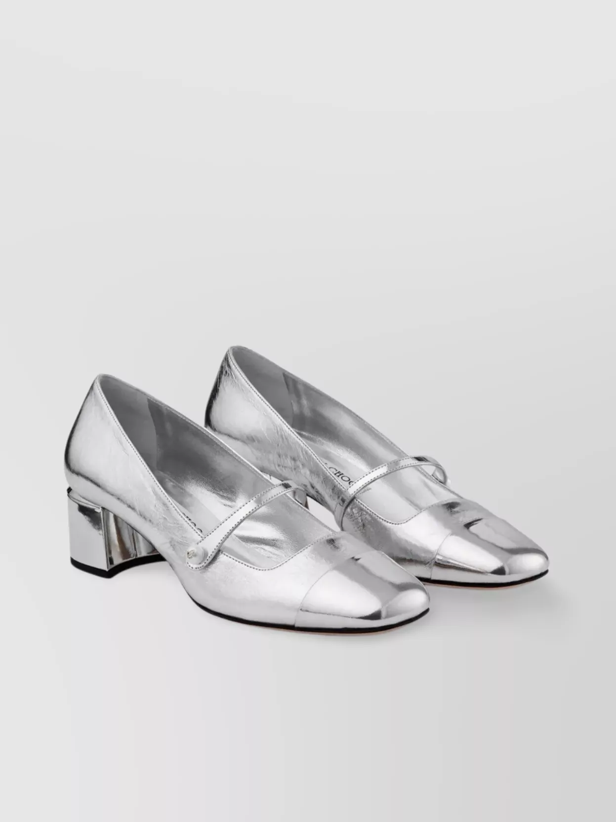 Jimmy Choo Block Heel Pumps With Metallic Strap Detail