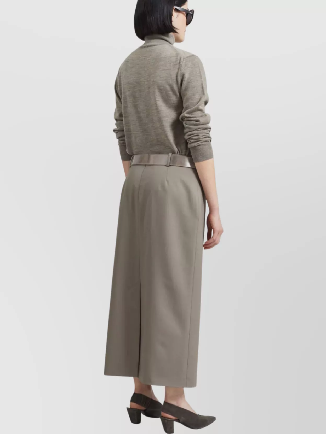 The Frankie Shop High Waist Midi Skirt With Back Slit