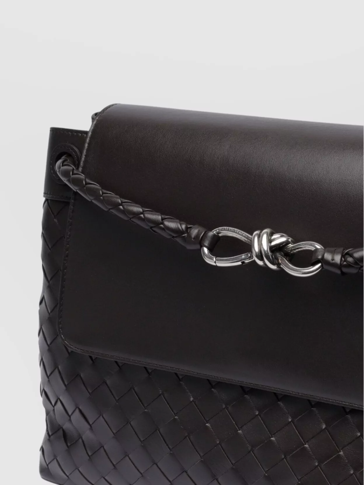 Bottega Veneta Woven Leather Shoulder Bag With Metal Accent