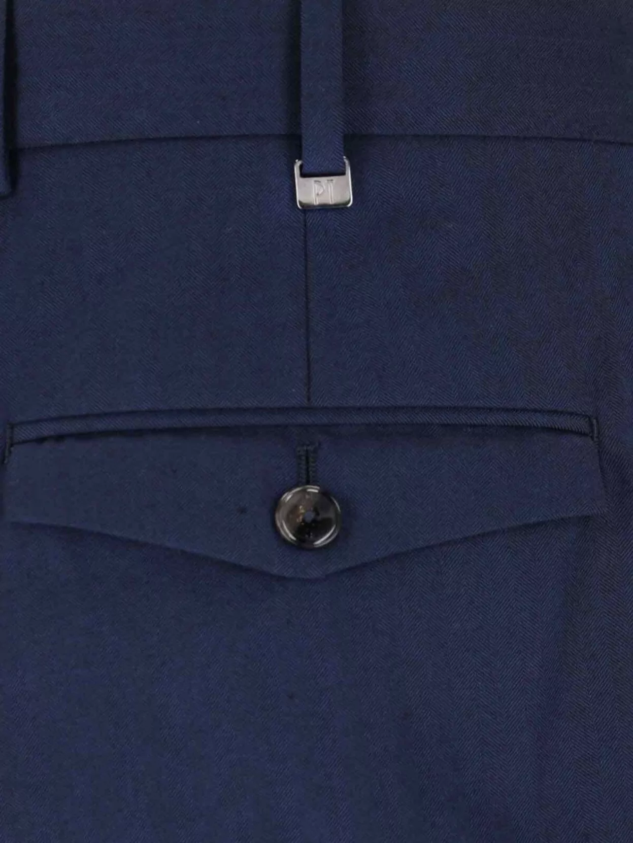 Pt Torino Straight Trousers With Belt Loops And Cuffed Hem