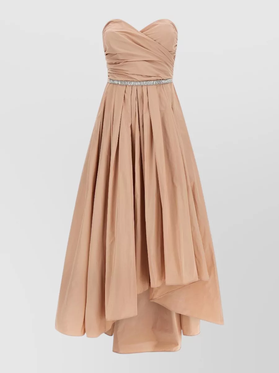 Pinko Polyester Off-Shoulder Sleeveless Draped Asymmetric Maxi Dress