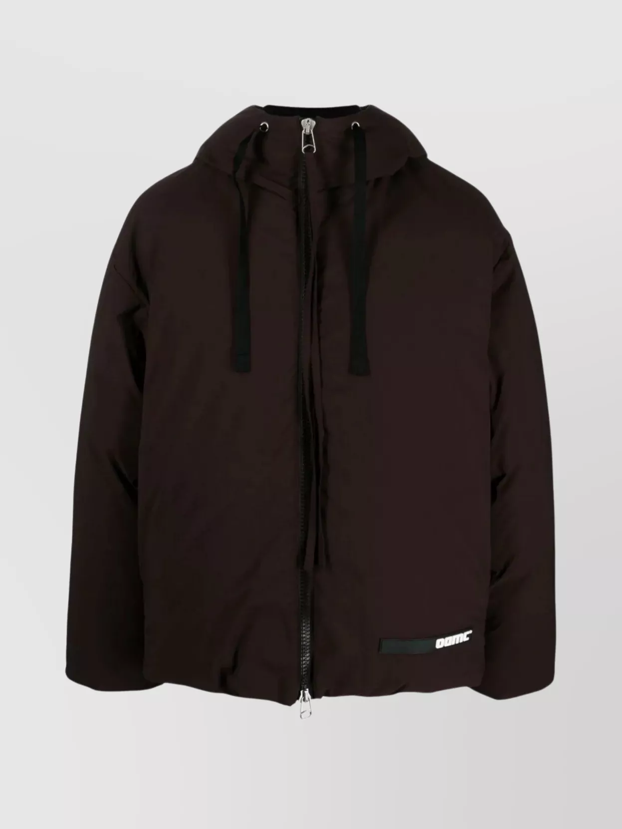 Shop Oamc Adjustable Hooded Puff Jacket In Brown