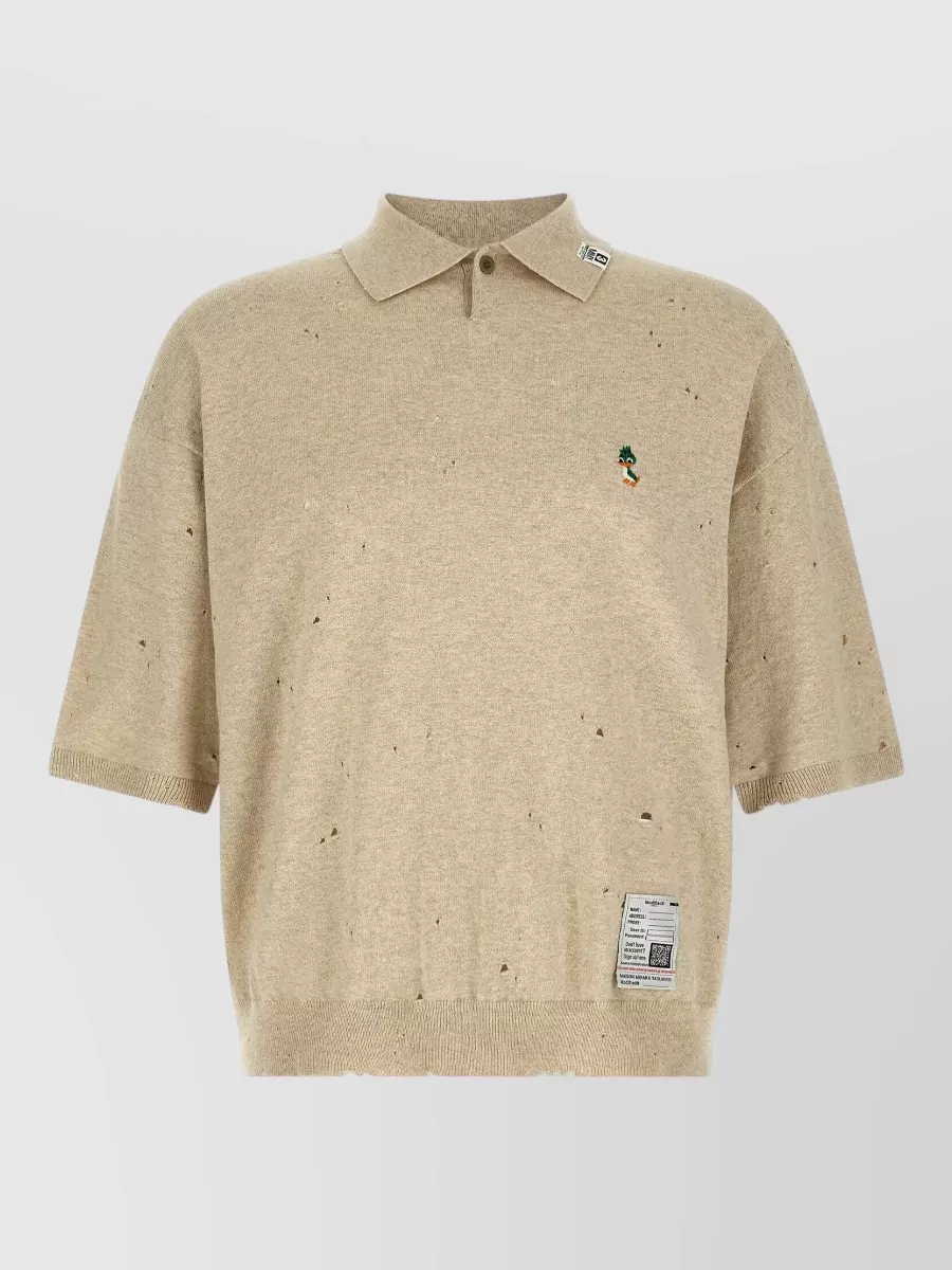 Maison Mihara Yasuhiro Embroidered Cotton Short-Sleeve Polo Shirt