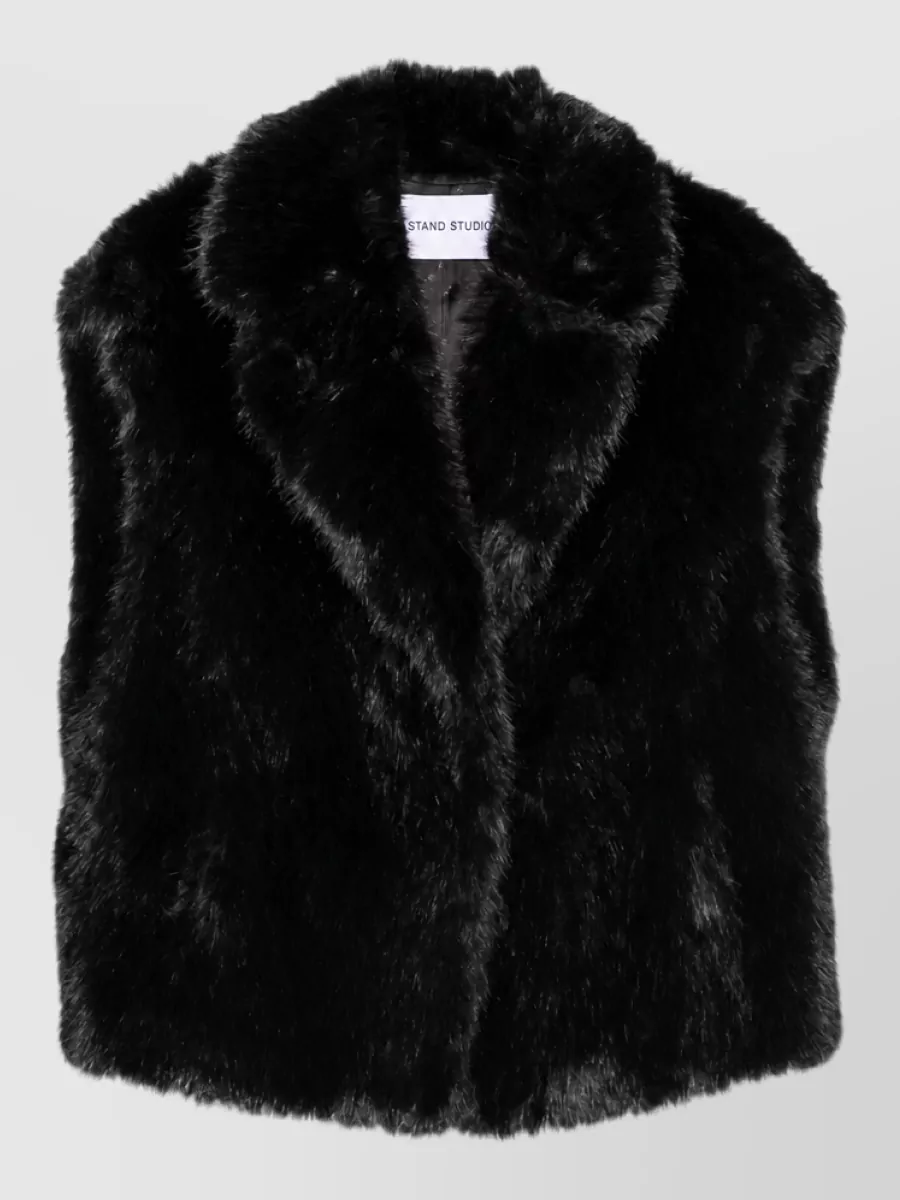 Stand Studio faux fur oversized sleeveless vest