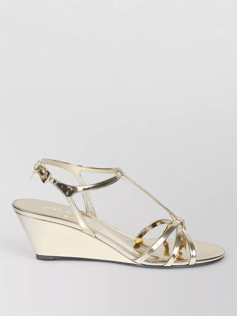 Prada metallic sandals