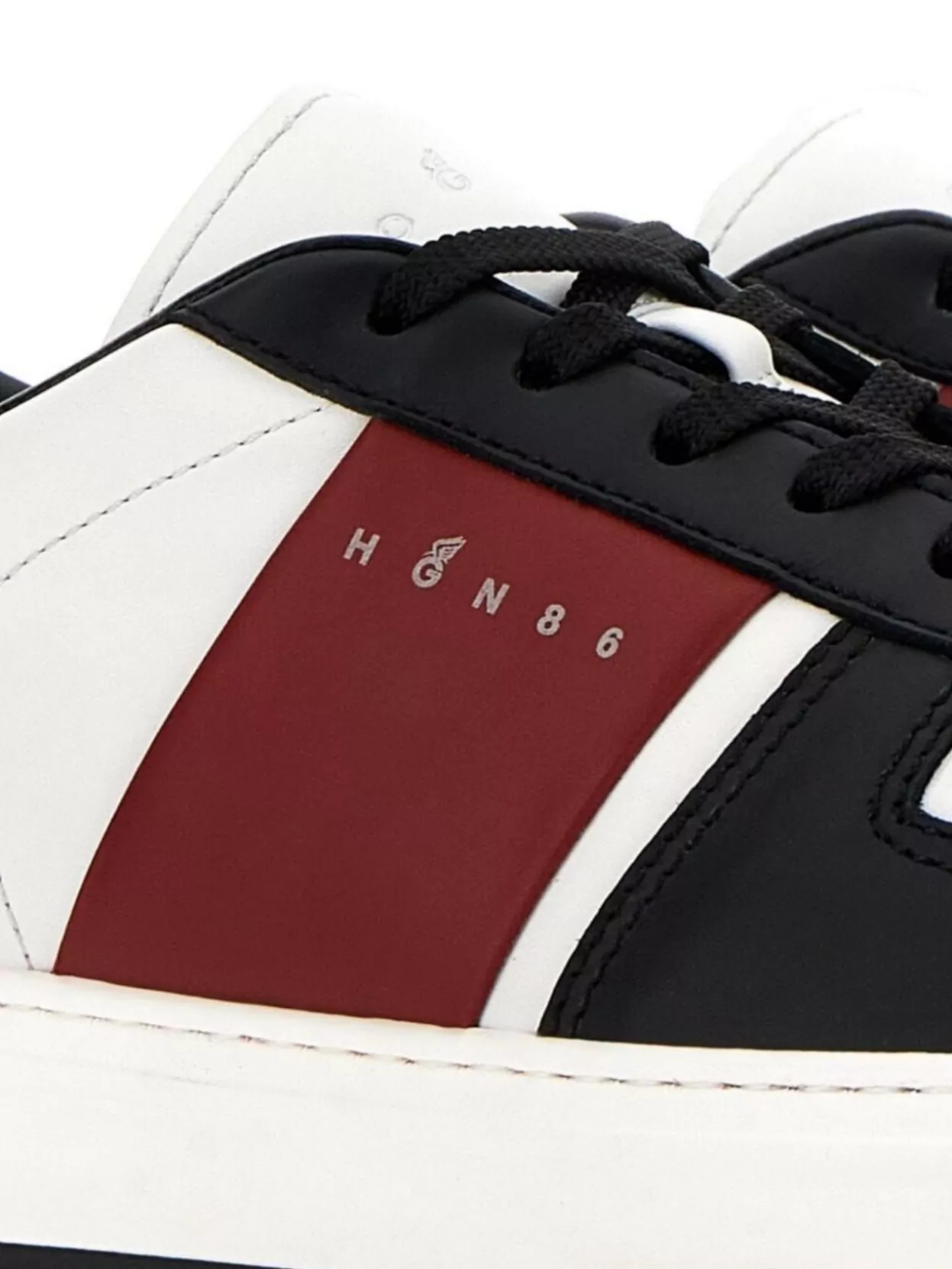 Hogan Round Toe Rubber Sole Sneakers