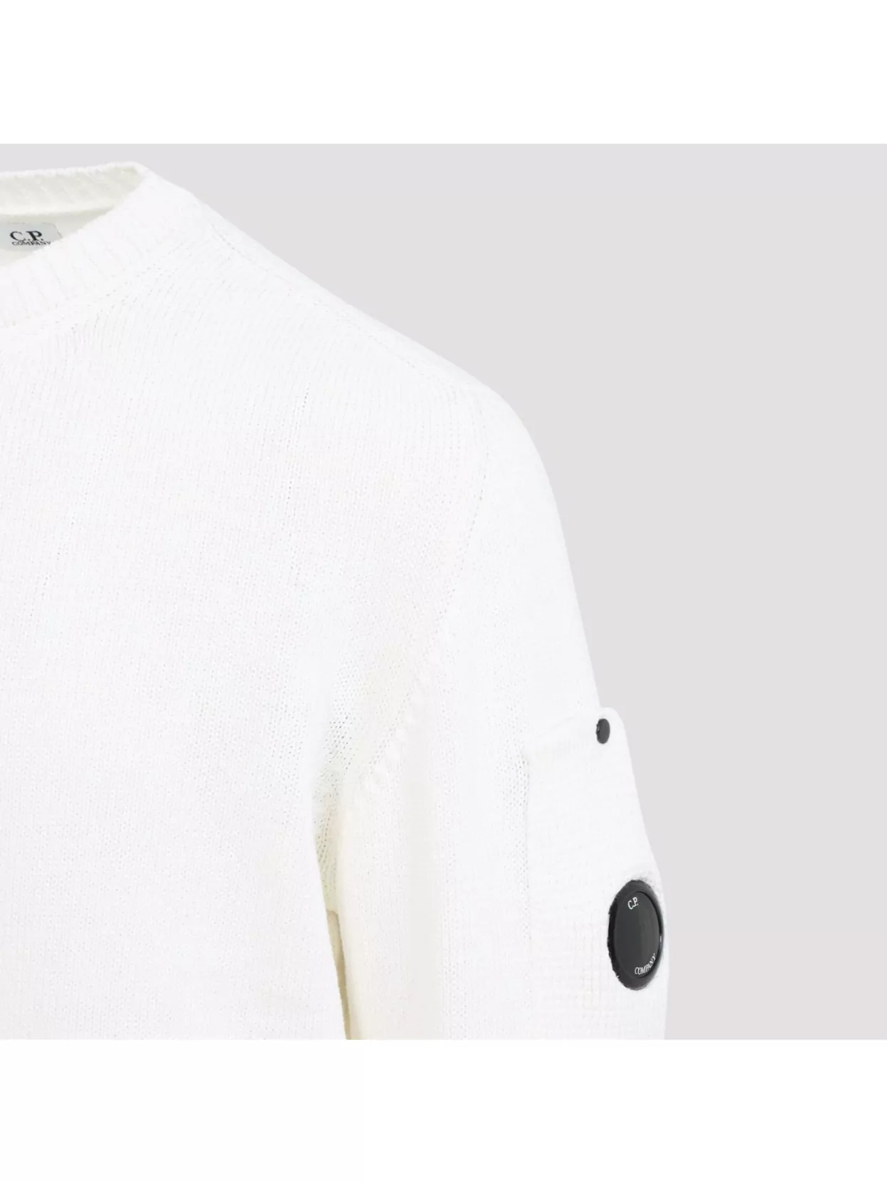 C.p. Company Crew Neck Sweater With Textured Finish And Logo Patch