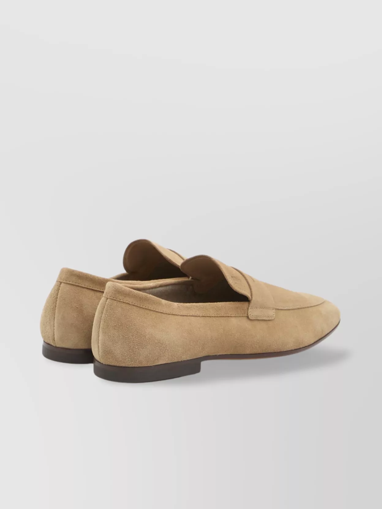 Tod's Almond Toe Suede Loafers With Leather Sole