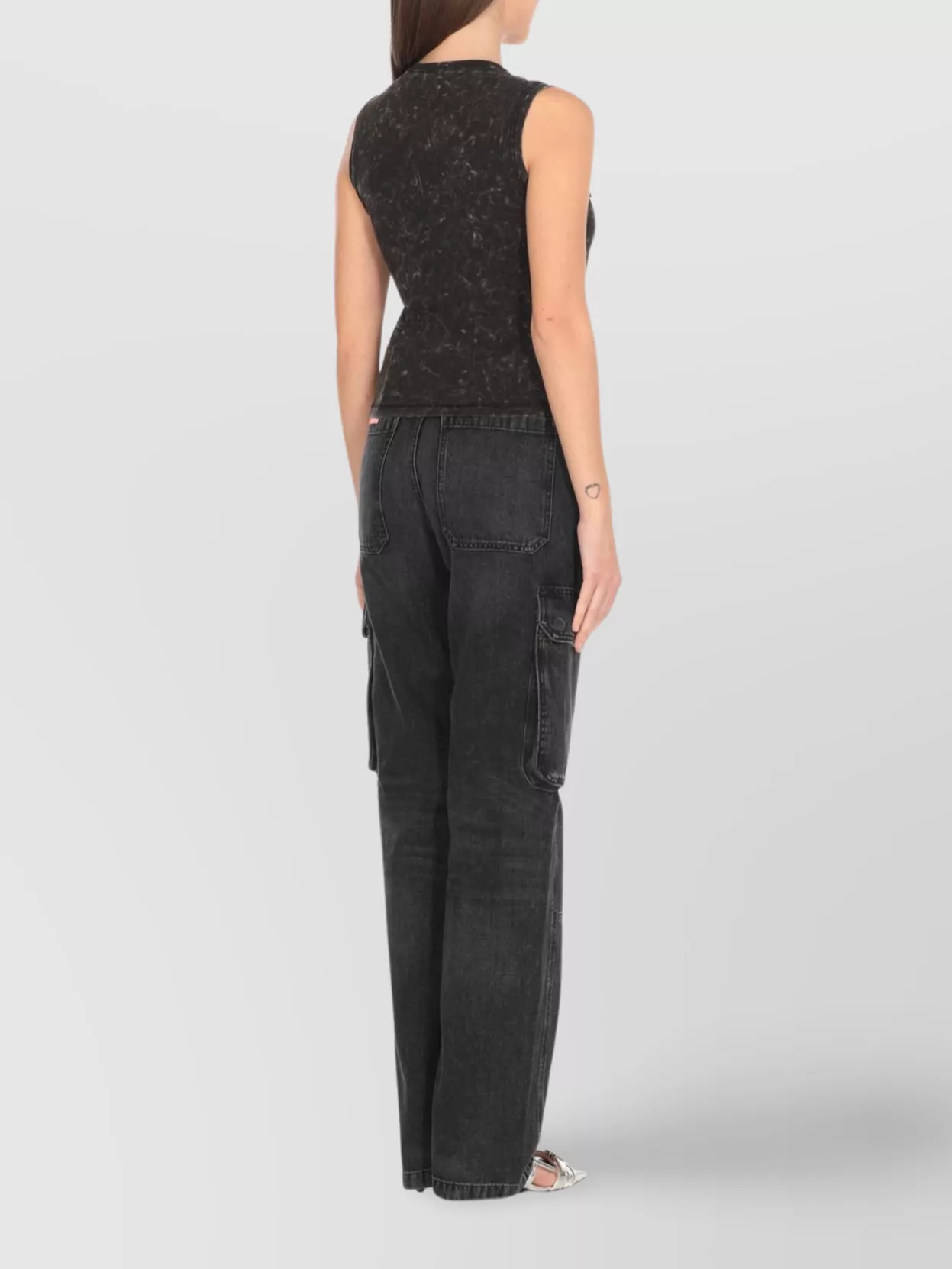 Diesel Ribbed Crew Neck Top With Zip Detail