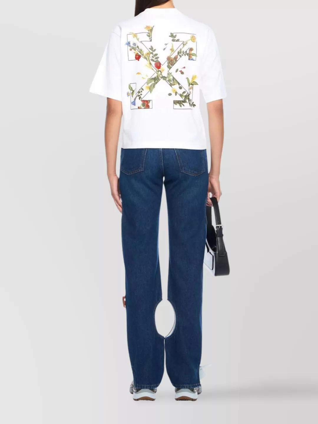 Off-White Denim Trousers With Unique Cut-Out Design
