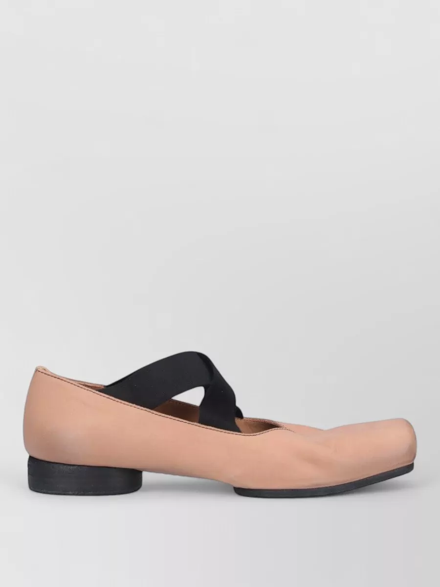 Uma Wang Leather Square-Toe Ballerina Shoes