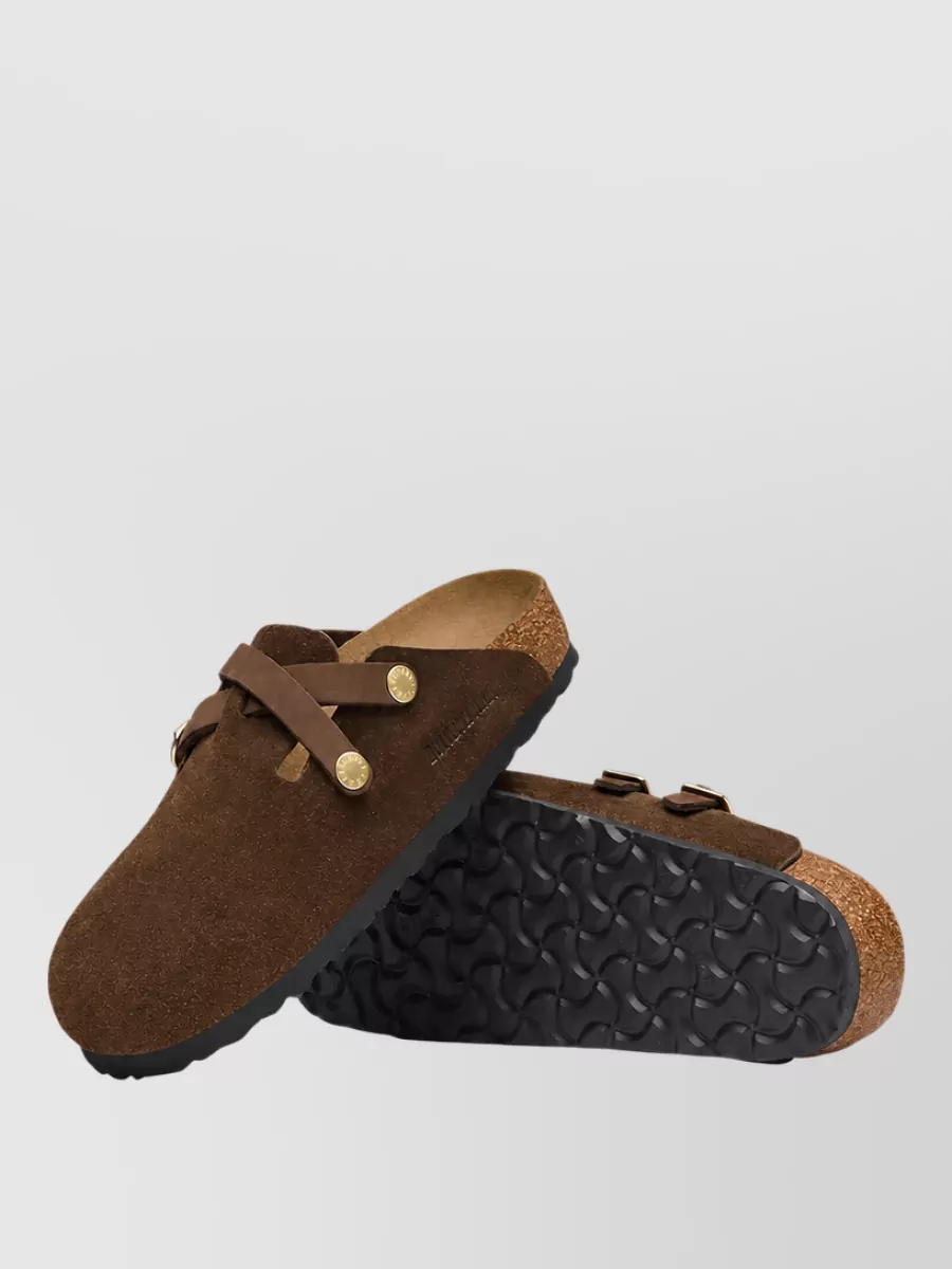 Birkenstock Suede Crossover Strap Mules