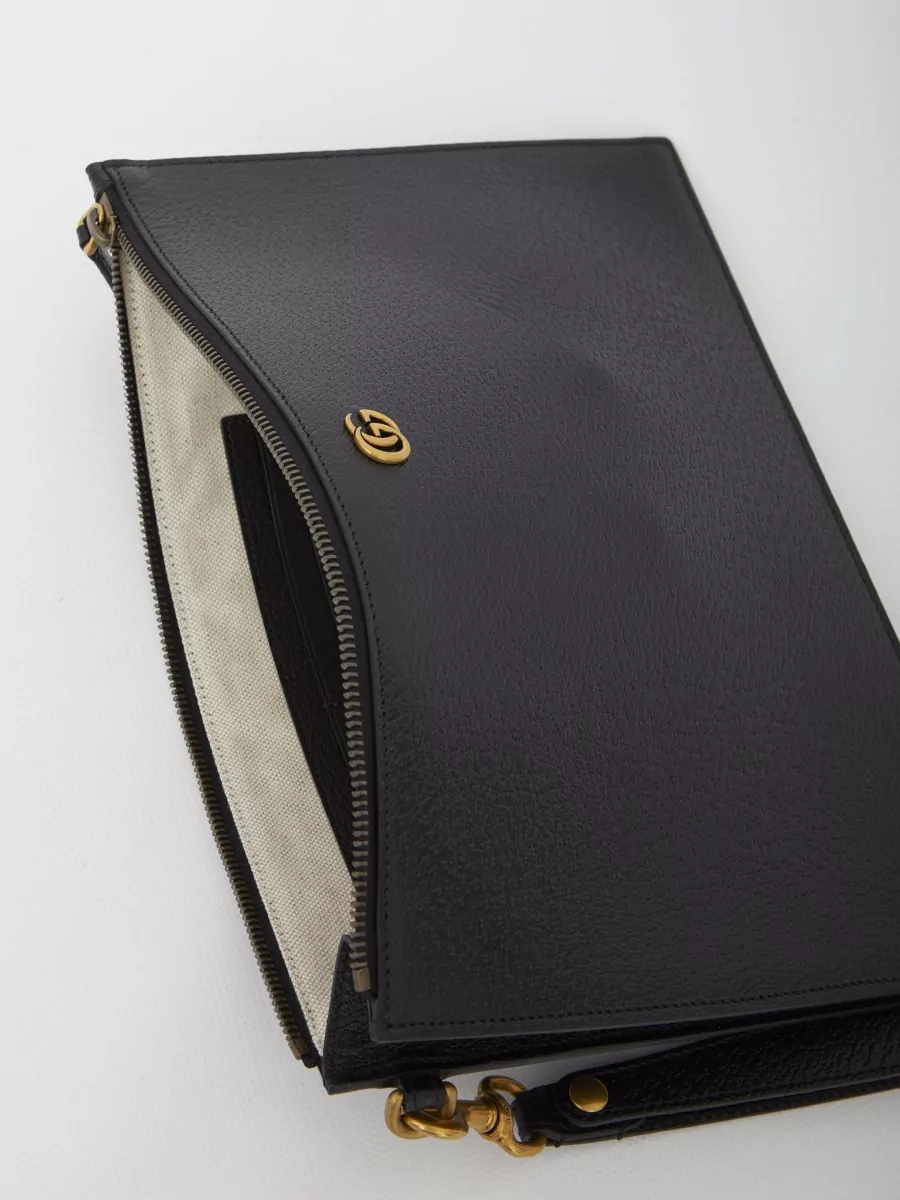 Gucci Gg Marmont Leather Clutch Pouch Wristlet