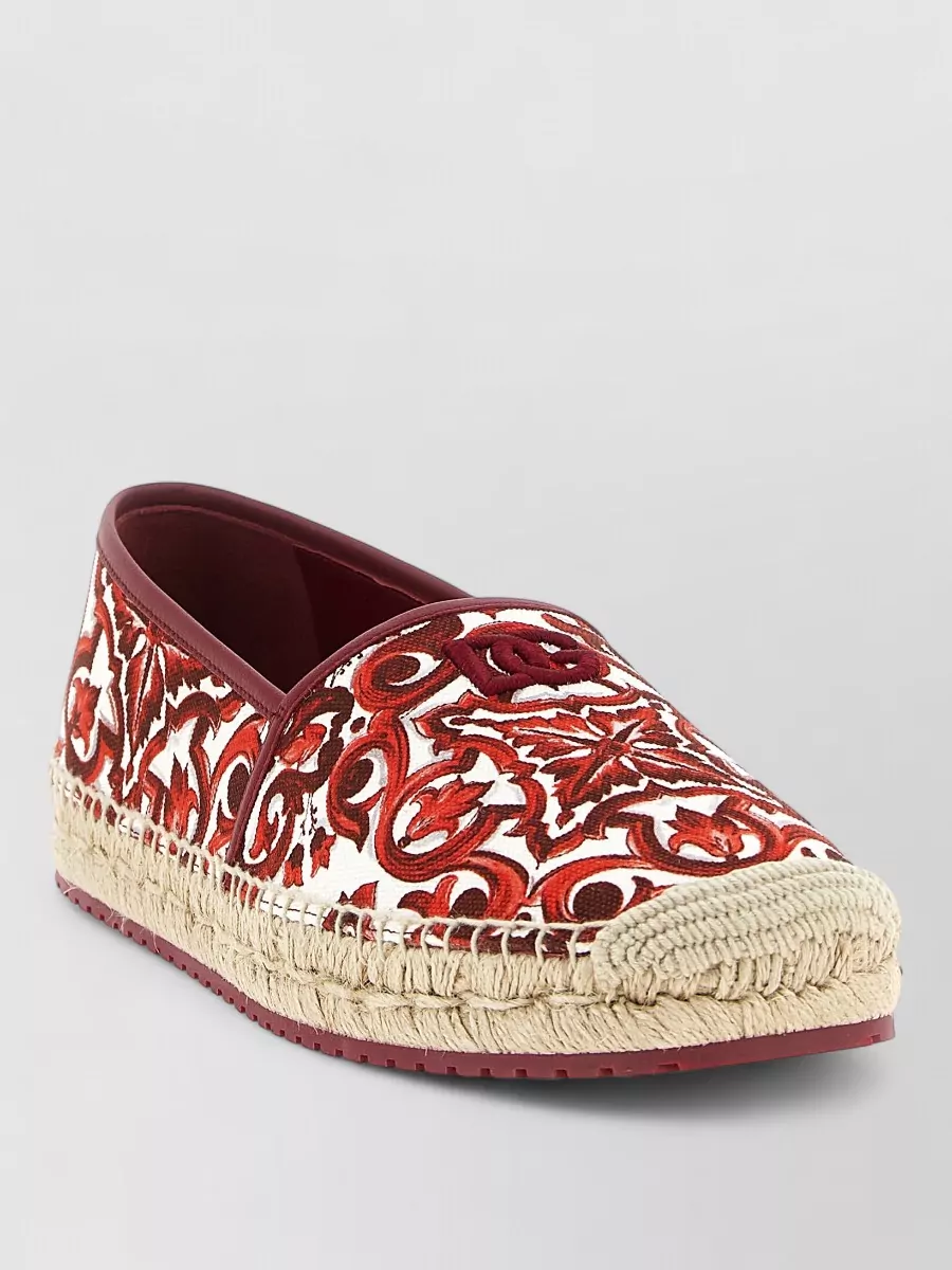 Dolce&Gabbana boccaccio espadrilles round toe embroidered jute