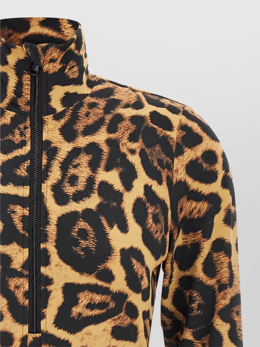 Goldbergh Jaguar-Print High-Neck Long-Sleeve Bodysuit