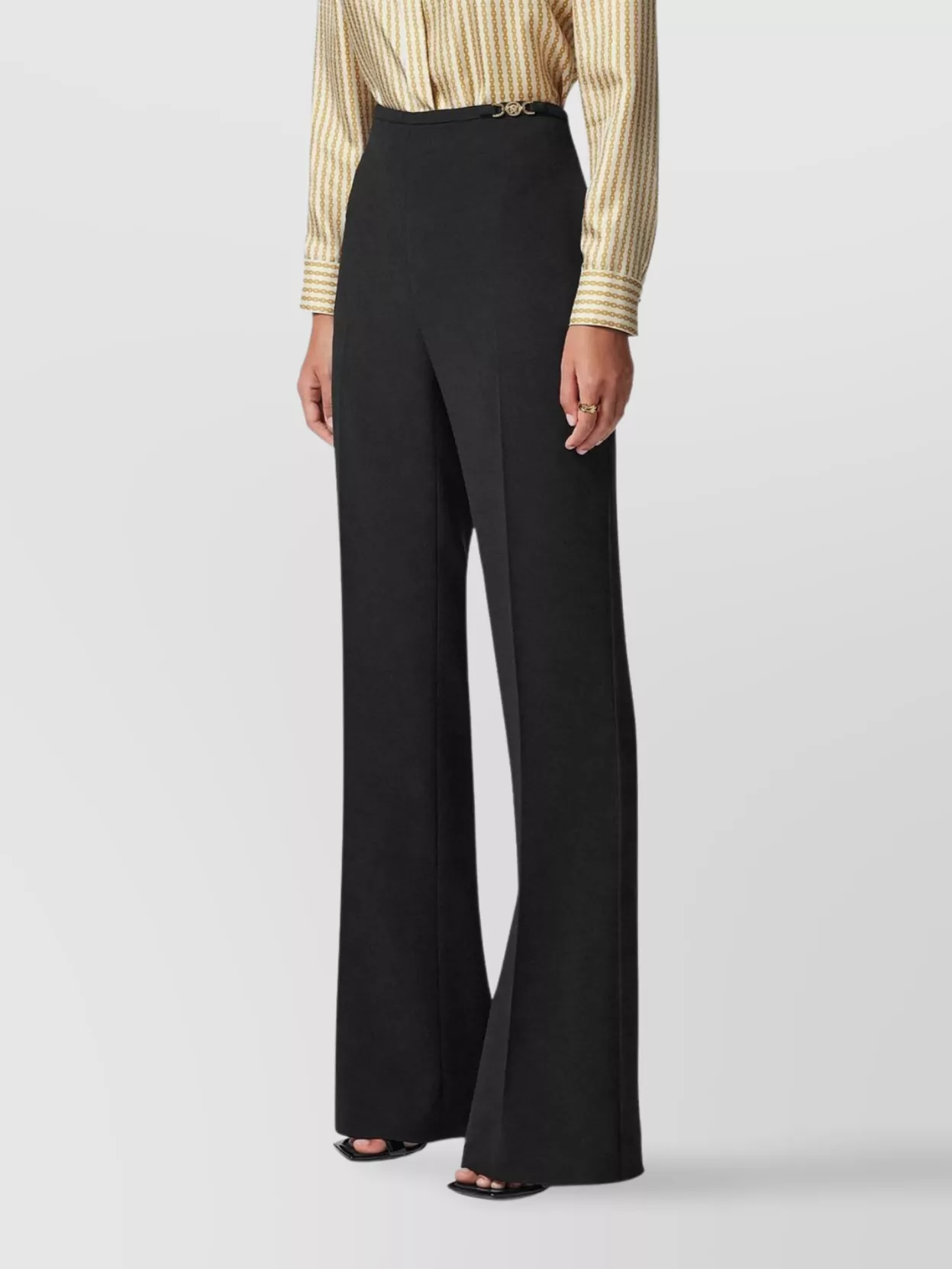 Versace Tailored Wide-Leg Pants Front Pleats