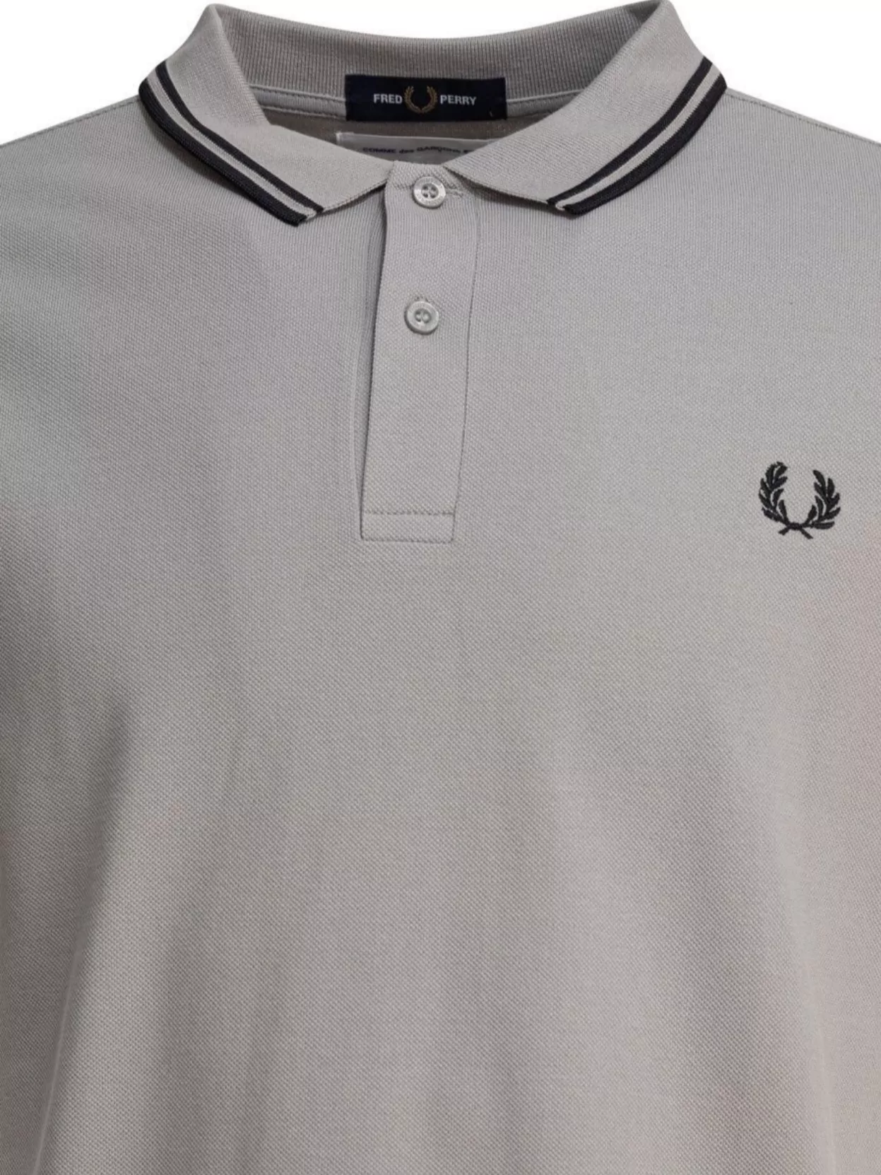 Comme Des Garçons Gray Cotton Polo Shirt With Contrasting Collar In Gray