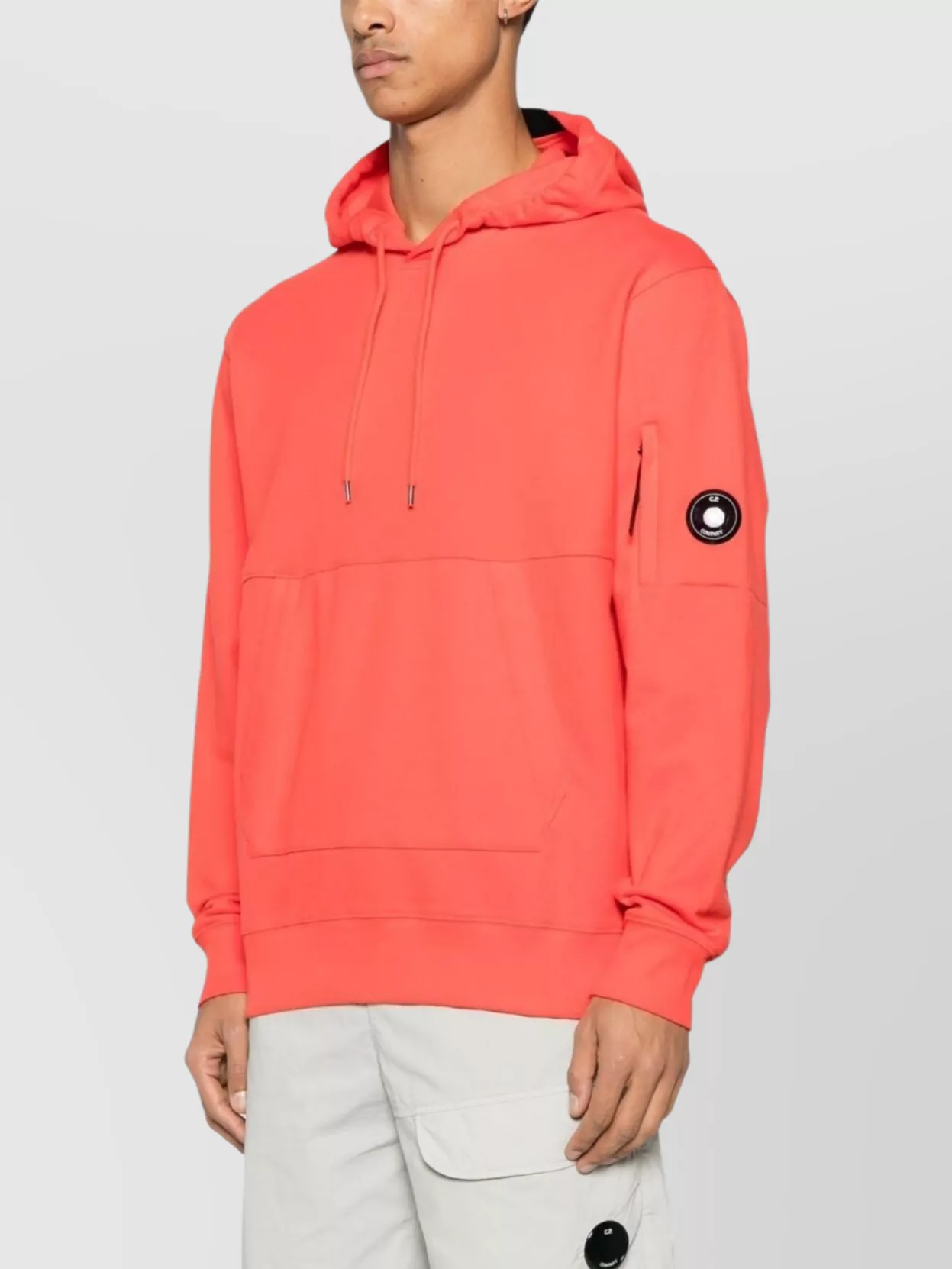 C.p. Company Hooded Sweatshirt With Logo And Pouch Pocket In Pink