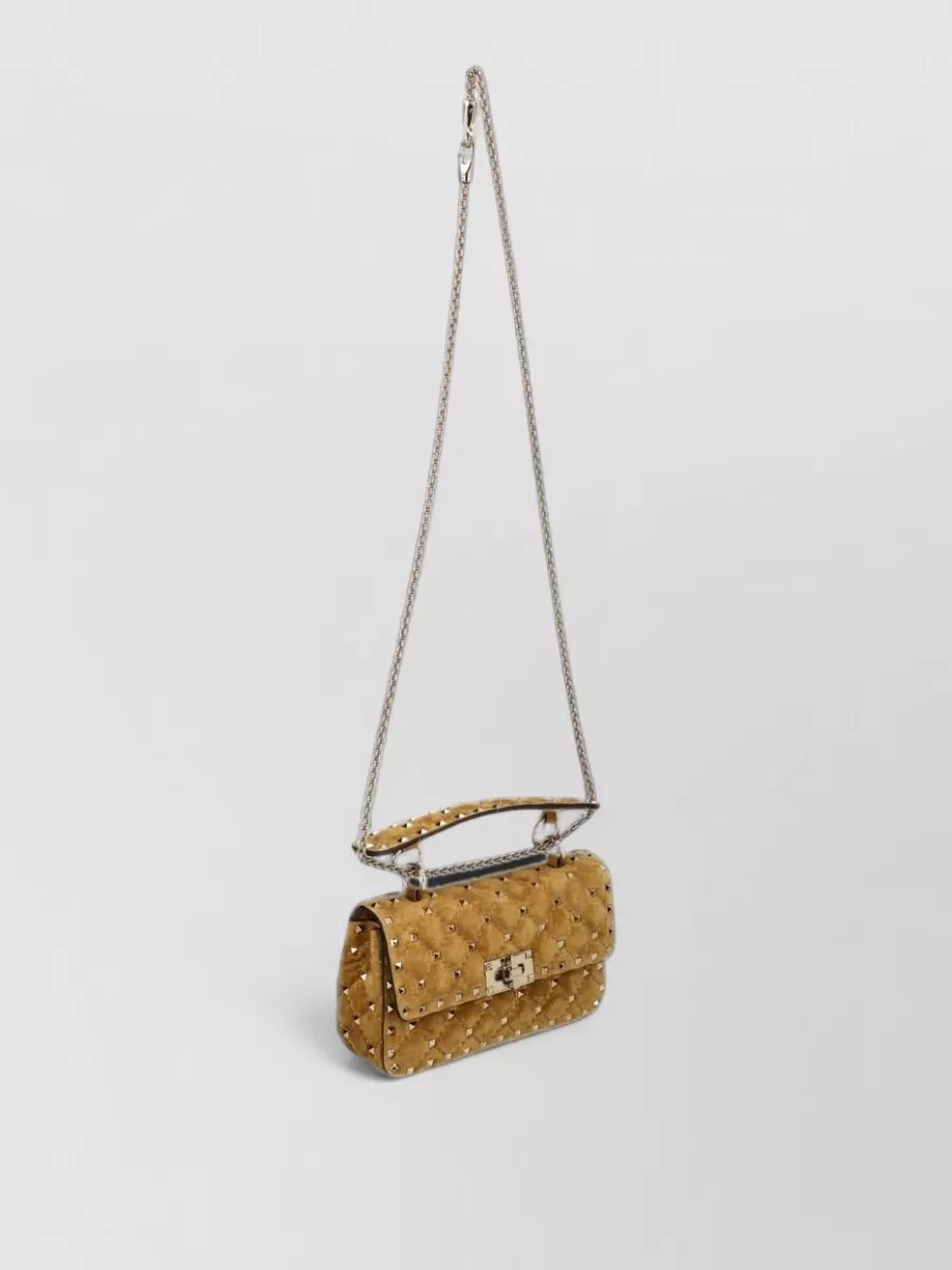 Valentino Garavani Rockstud Spike Small Suede Leather Clutch Bag