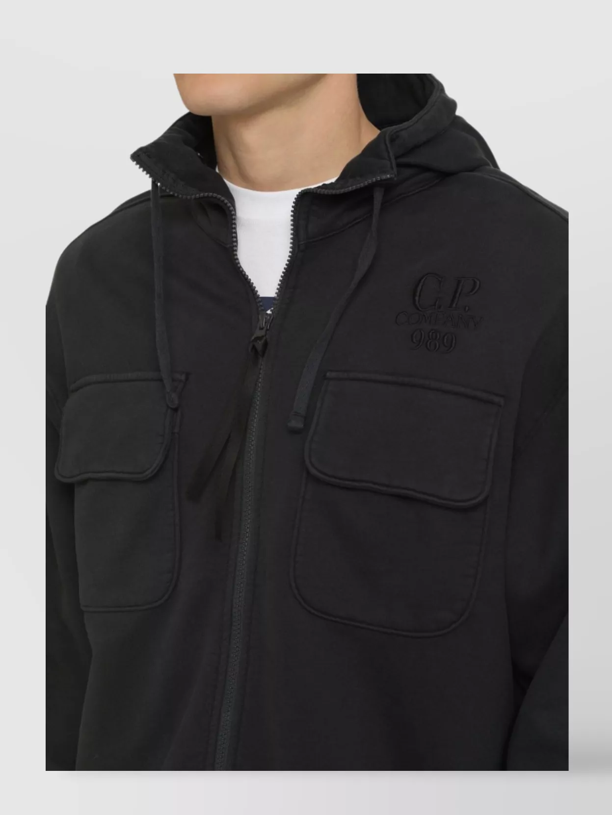 C.p. Company Zip-Up Hoodie With Adjustable Drawstring Hem