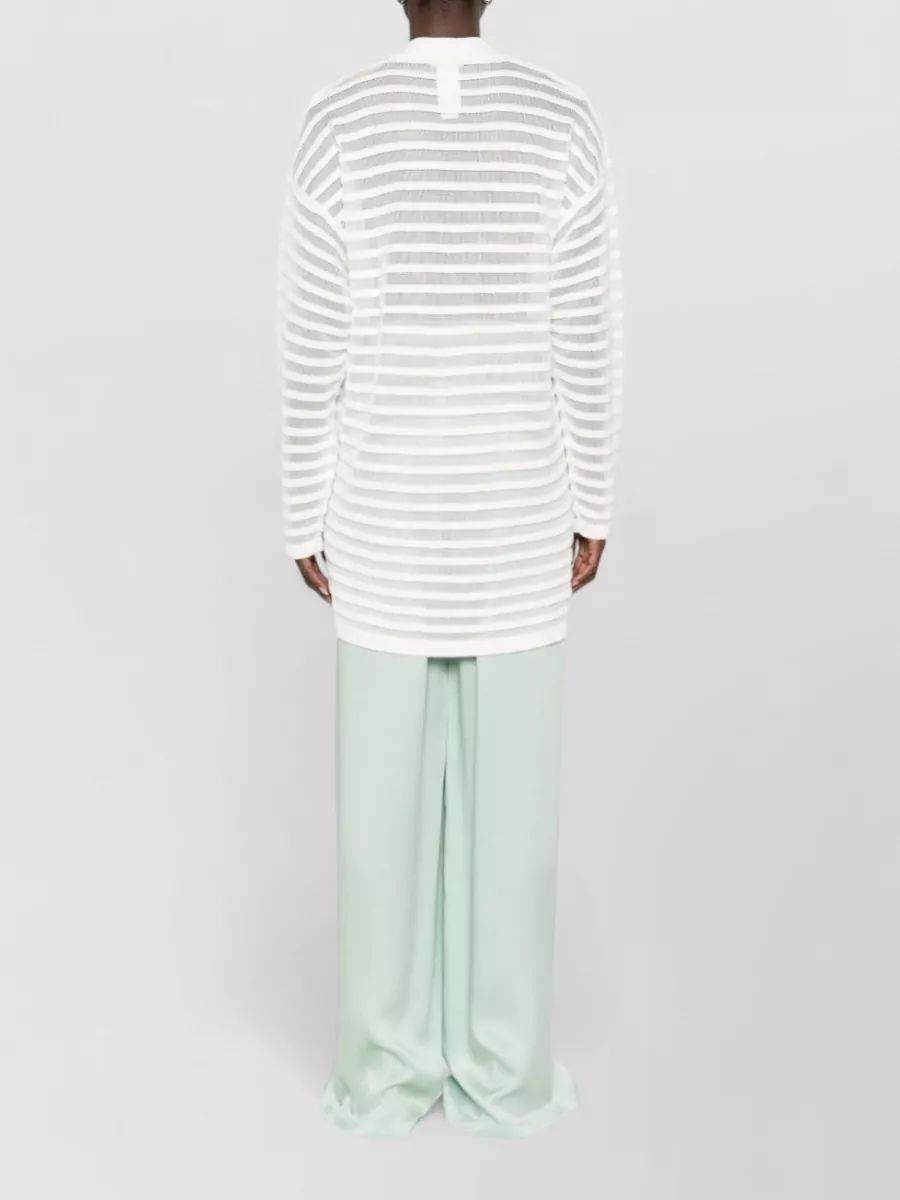 Fabiana Filippi Longline Sleeveless Striped Silk Nylon Top