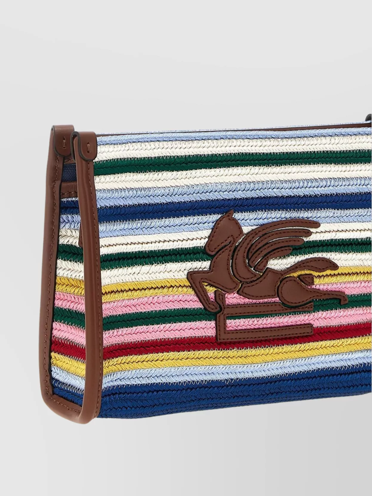 Etro Viscose Pouch With Stripes And Top Handle