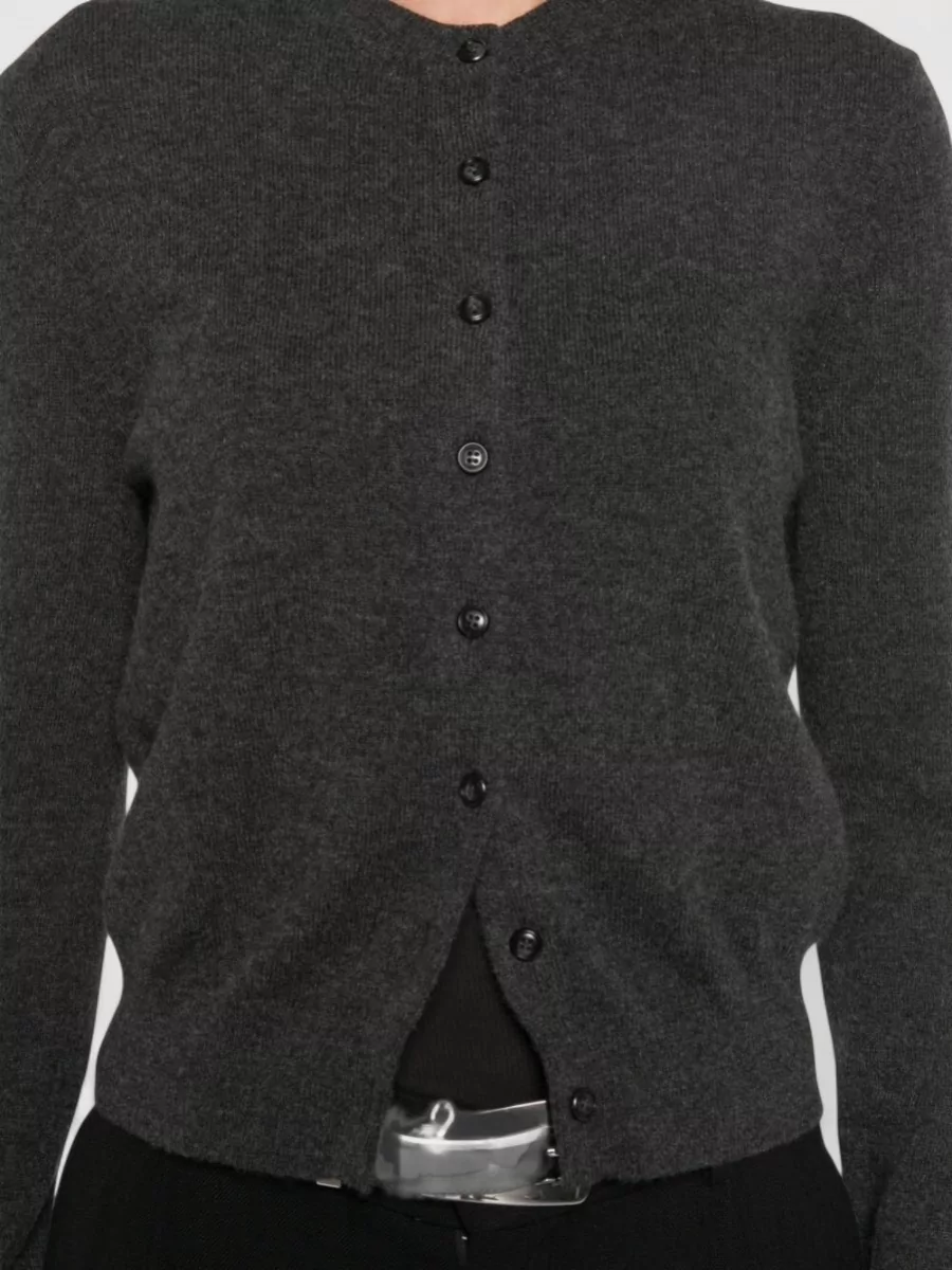 Lisa Yang Cashmere Fine-Knit Round-Neck Cardigan