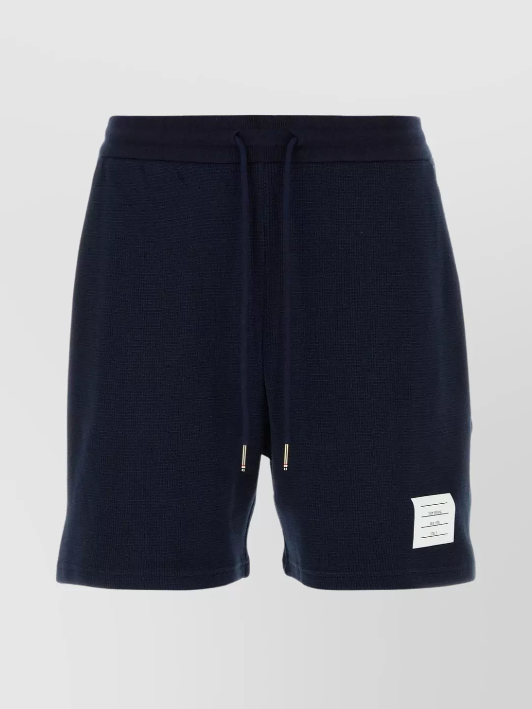 Shop Thom Browne Elasticated Waistband Cotton Bermuda Shorts