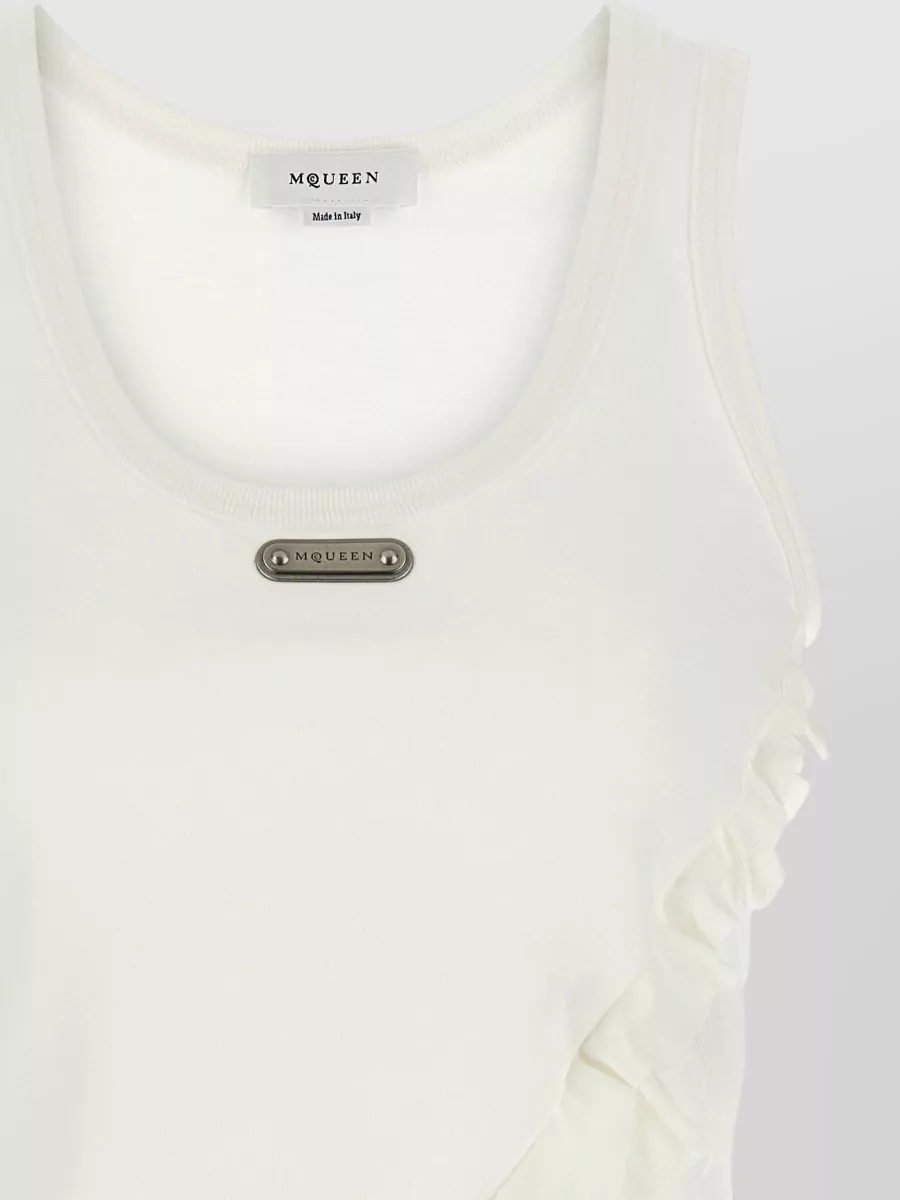 Mc Queen Silk Ruffle Tank Top