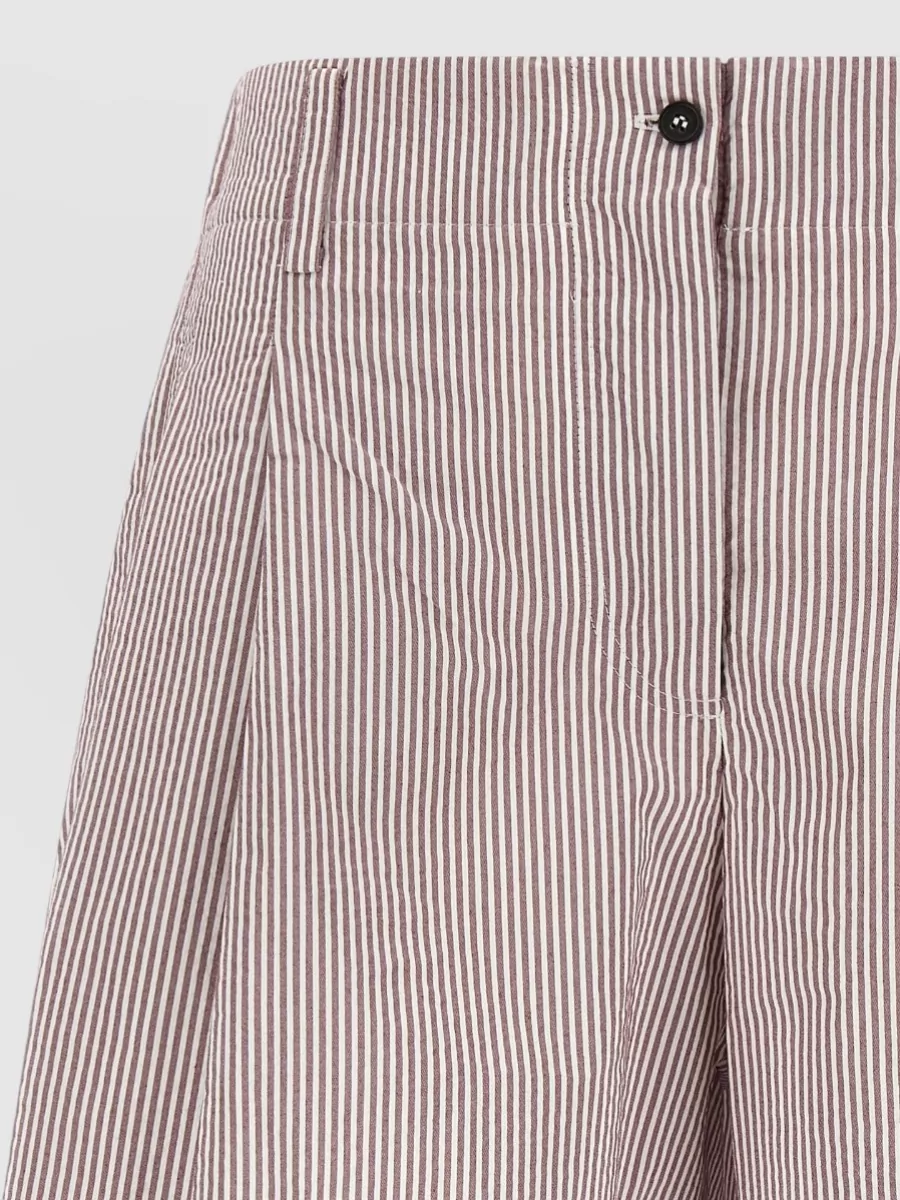Brunello Cucinelli Striped Shorts Belt Loops Side And Back Pockets