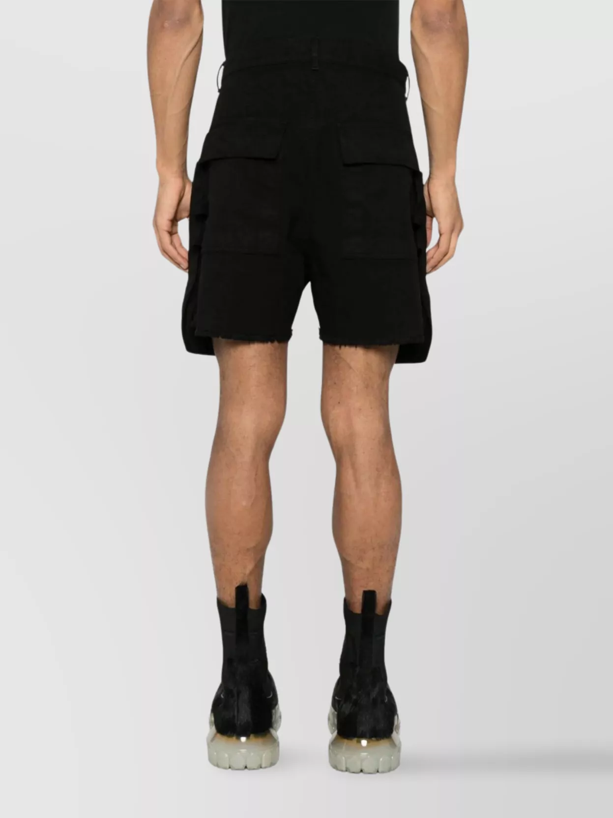 Rick Owens Drkshdw Cargo Pockets Shorts Frayed Hem