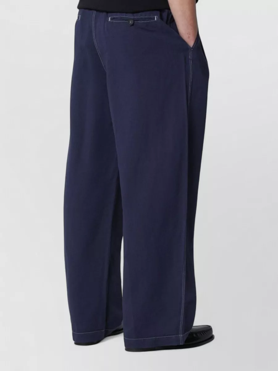 Studio Nicholson Sonny Wide Leg Cotton Linen Trousers