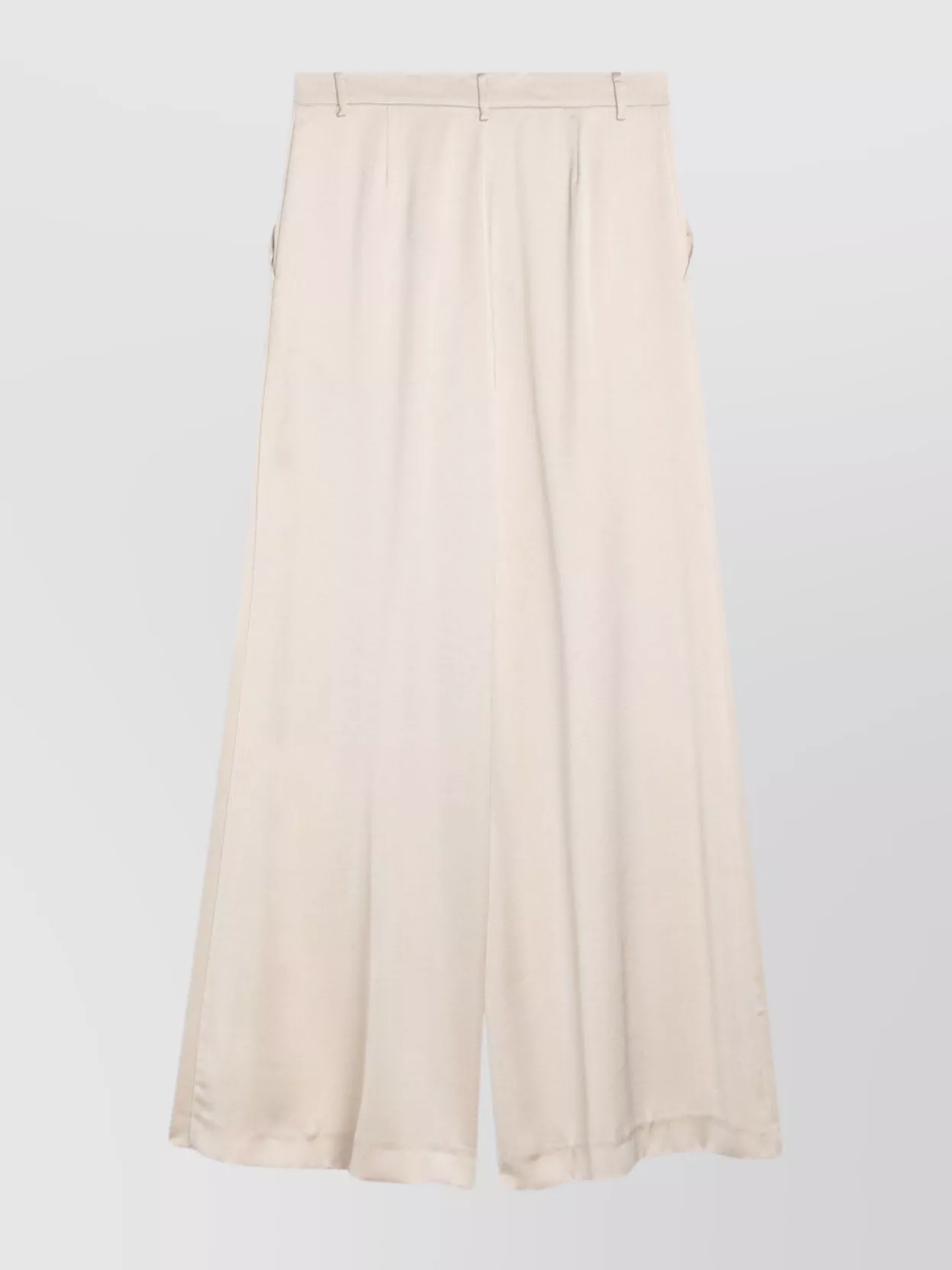 The Andamane Front Pleats Wide Leg Trousers In Neutral