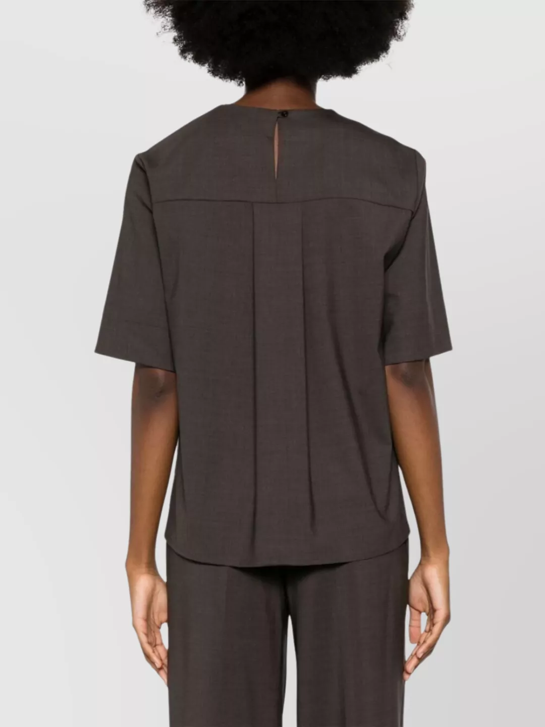 Parosh Short Sleeve Knit Top With Keyhole Back