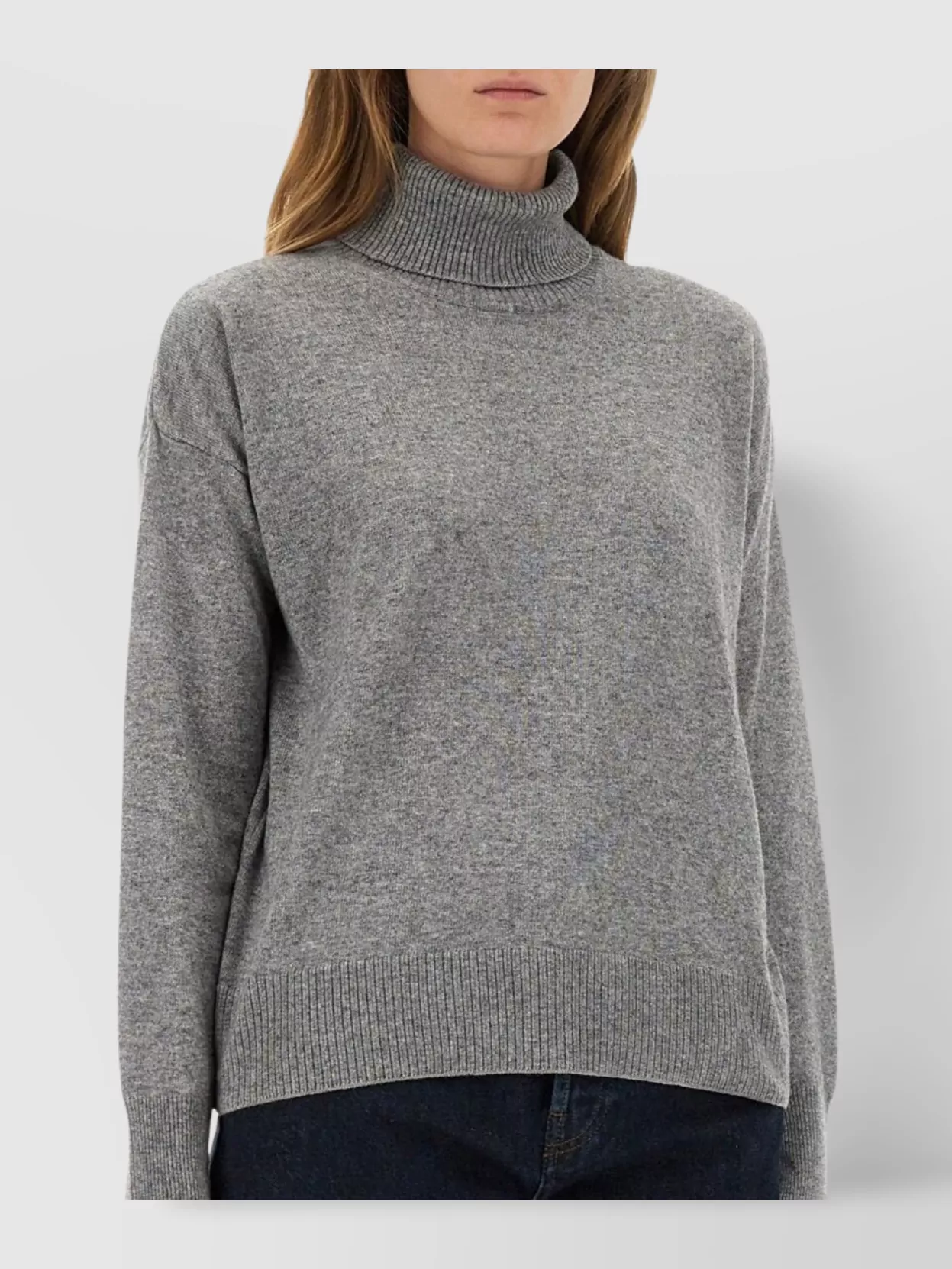 Woolrich Soft Texture Turtleneck Knitwear With Ribbed Finish