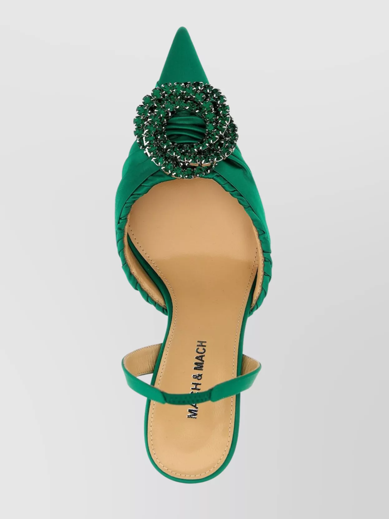 Mach&mach 'galactic' Ruched Slingback With Embellished Detail In Brown