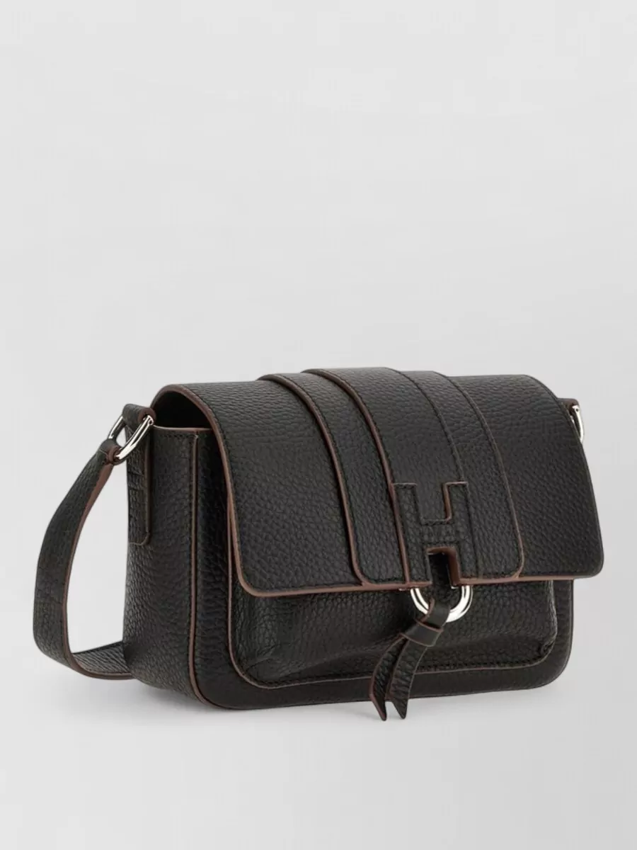 Hogan Leather Shoulder Bag Ring Tassel Detail