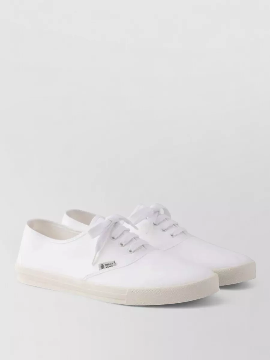 Prada Cotton Drill Low-Top Sneakers