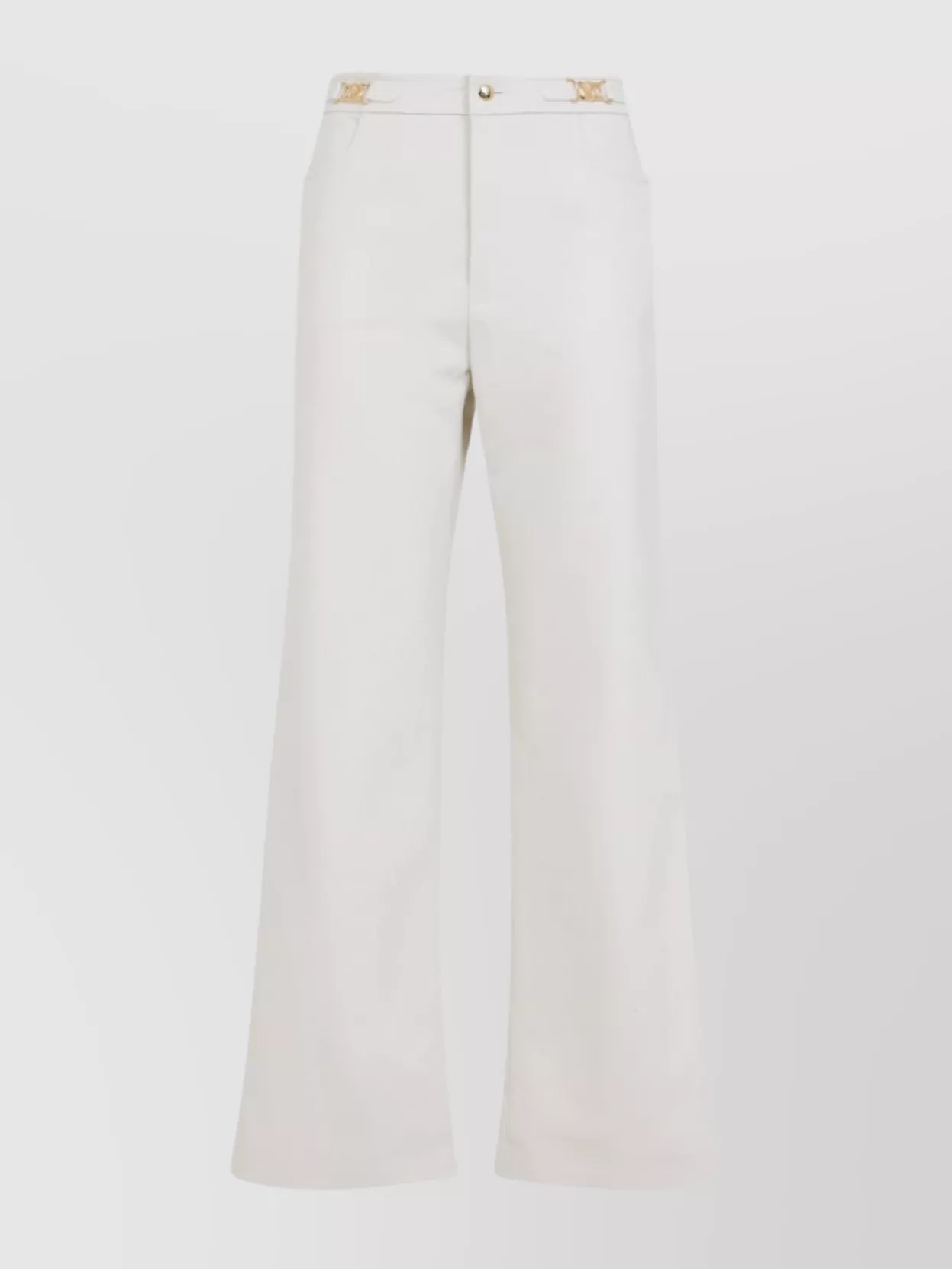 Celine Triomphe Signature Pants Featuring Gold-tone Hardware In White