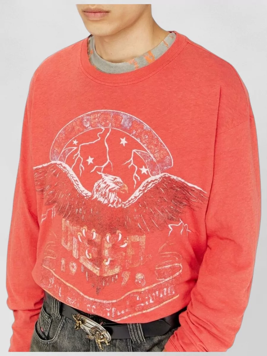 Diesel Cotton Hemp Graphic Long-Sleeve T-Shirt