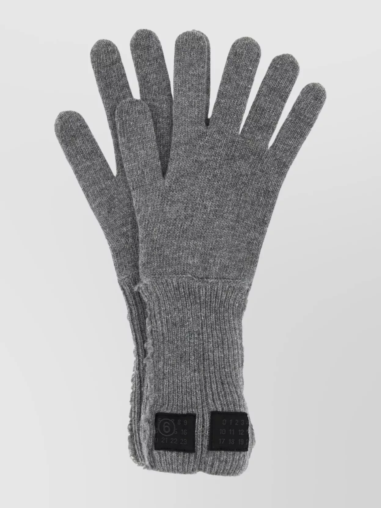 Mm6 Maison Margiela Textured Knitted Wool Blend Handwear In Gray