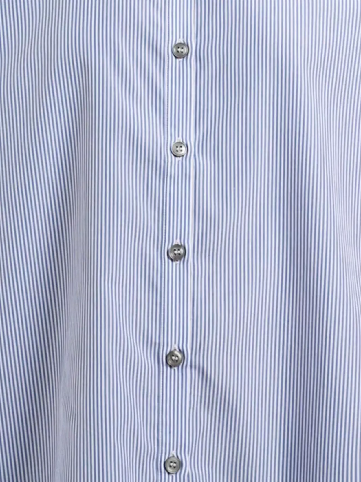 Studio Nicholson Striped Long Sleeve Shirt With Curved Hem
