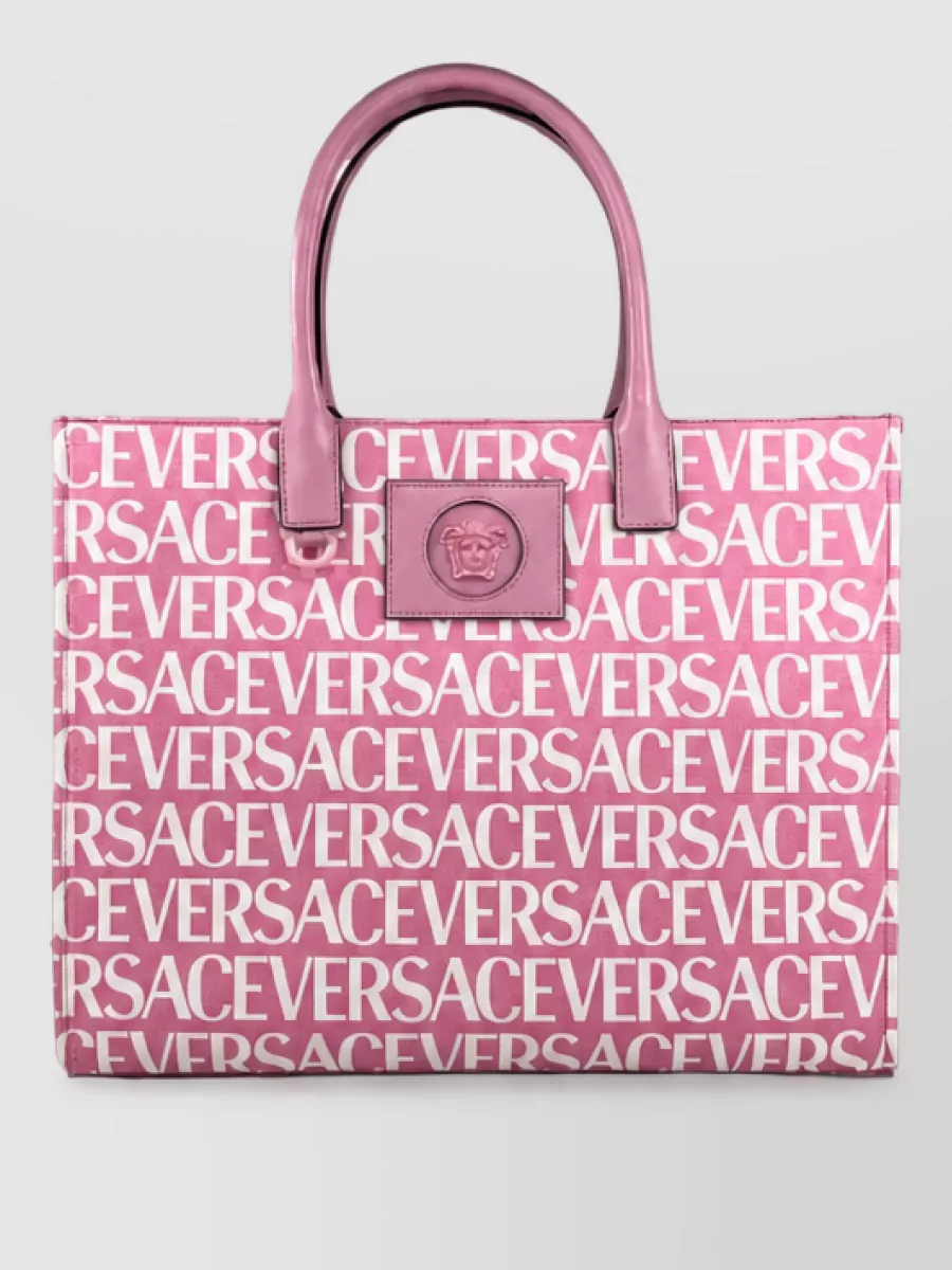 Versace la medusa large canvas tote bag